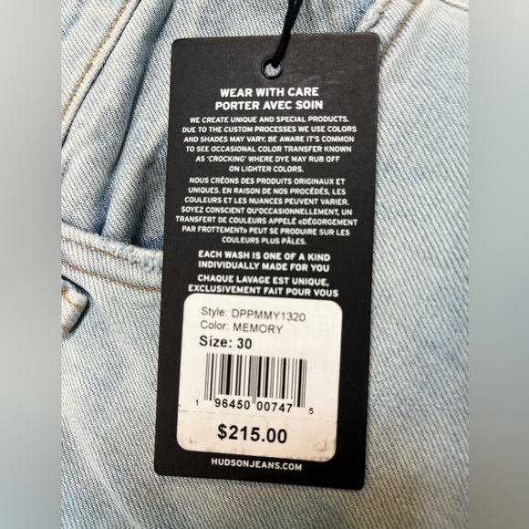 Hudson distressed denim wide leg ankle jeans size 30 - Picture 8 of 14